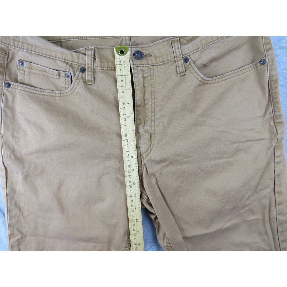 Levis 541 Athletic Taper Pants Mens 36x32 British Khaki Tan Stretch Twill Chino - Picture 7 of 9